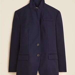 J. Crew Standing collar blazer in wool-blend flannel Size 14 NWT